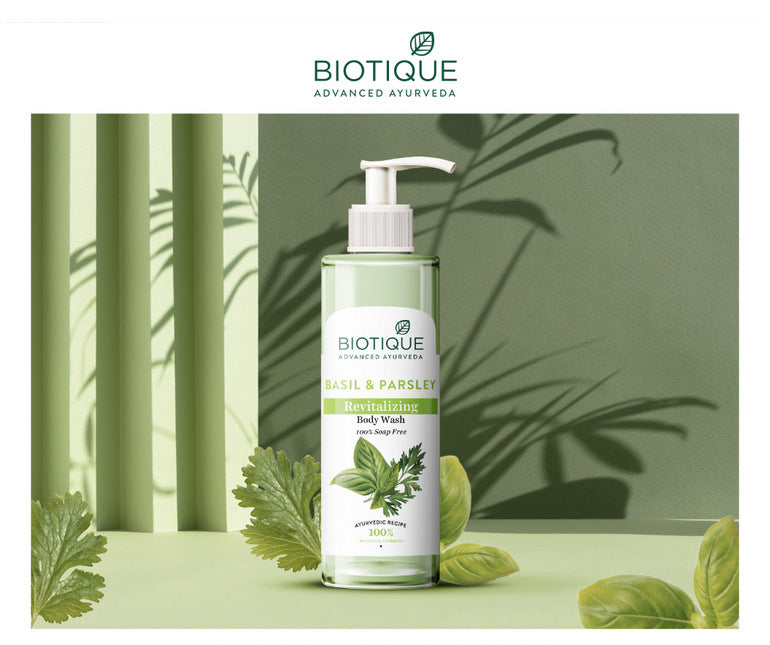 Basil & parsley revitalizing body wash A+ image