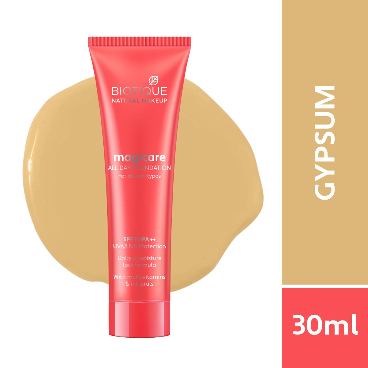 Biotique natural makeup magicare all day foundation, gypsum, 30ml