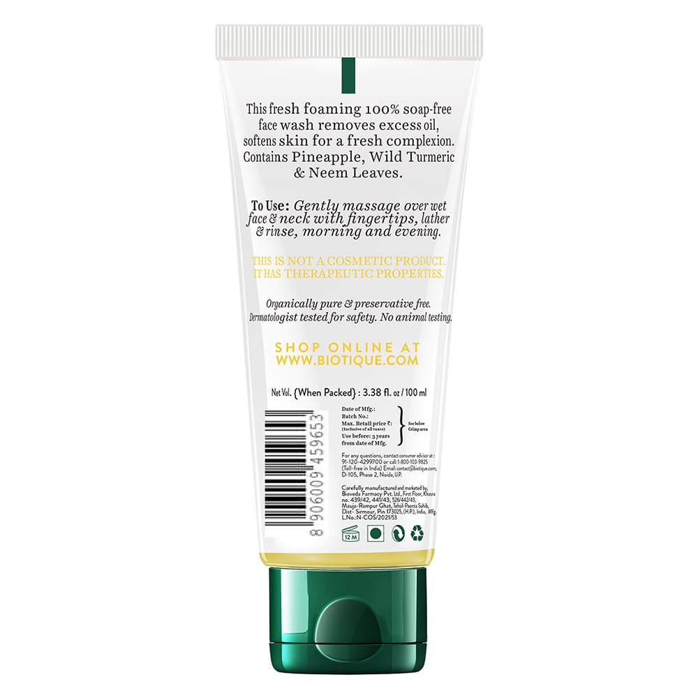 Pineapple oil control foaming face wash