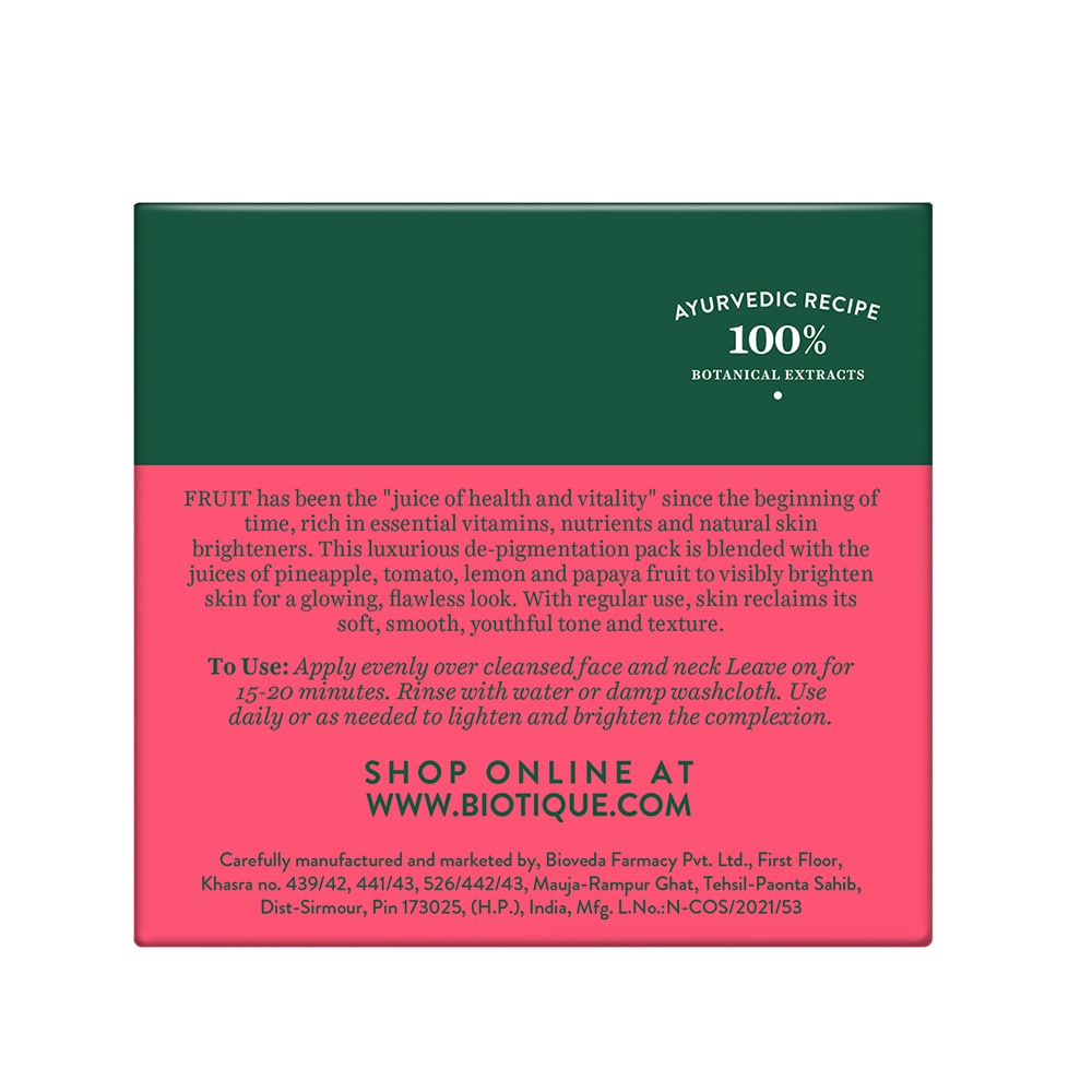 Fruit brightening depigmentation & tan removal face pack