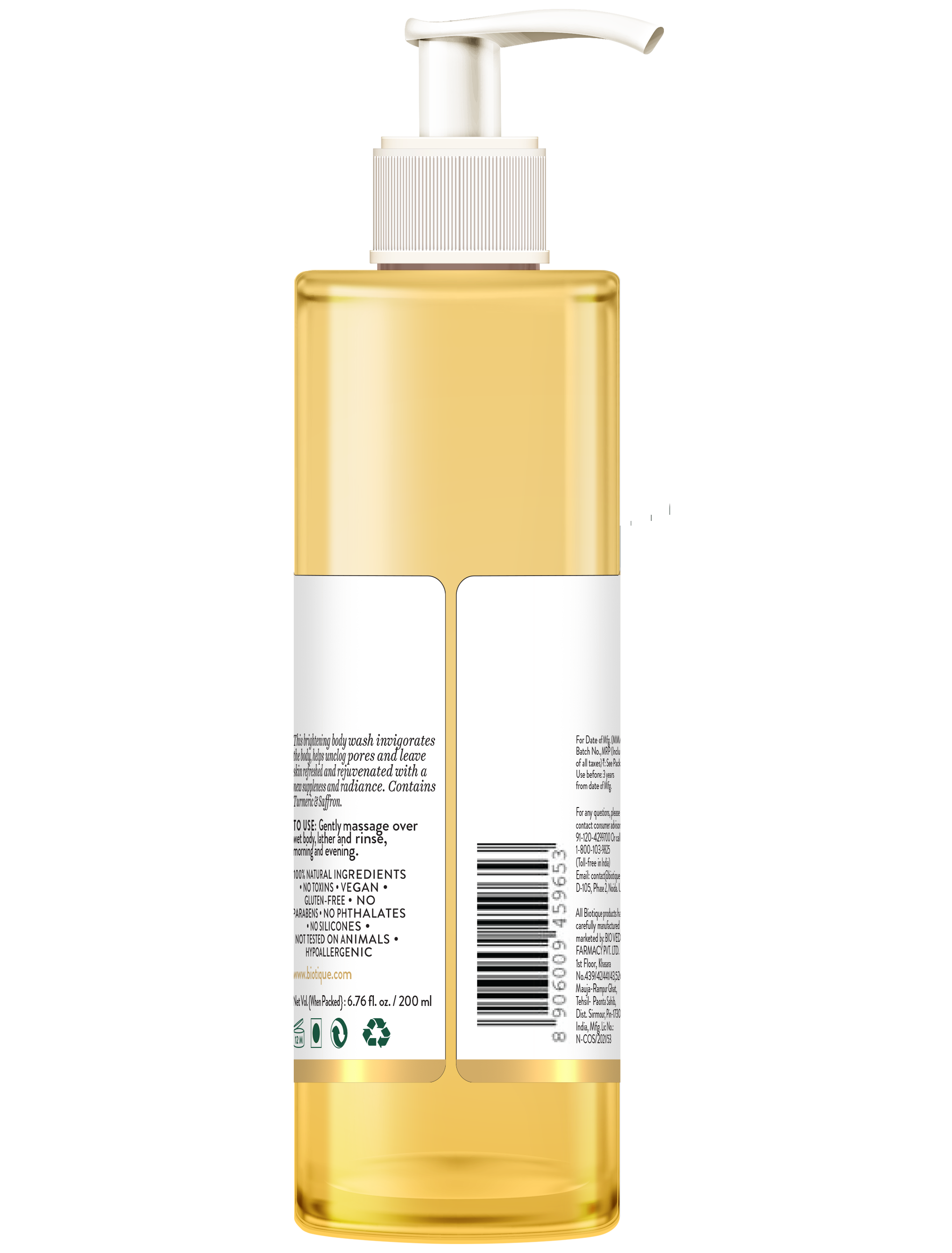 Biotique ubtan & collagen body wash 200ml