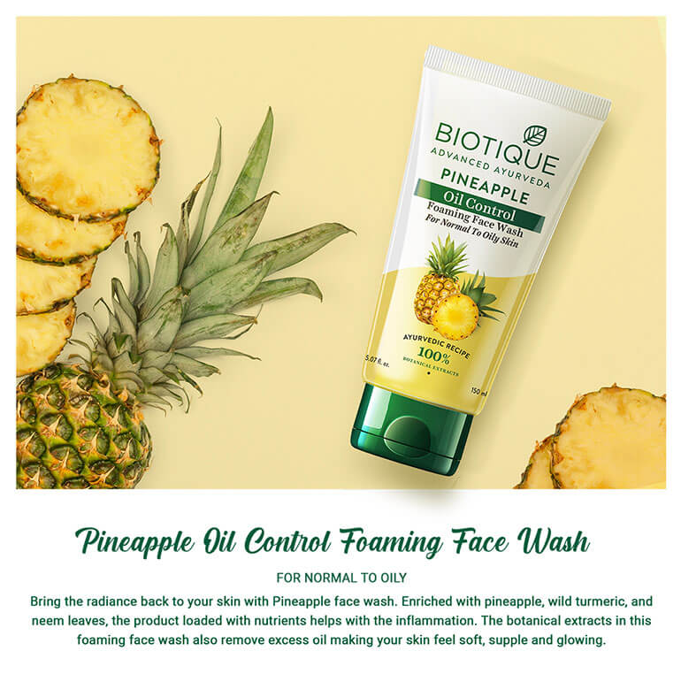 Pineapple oil control foaming face wash A+ image