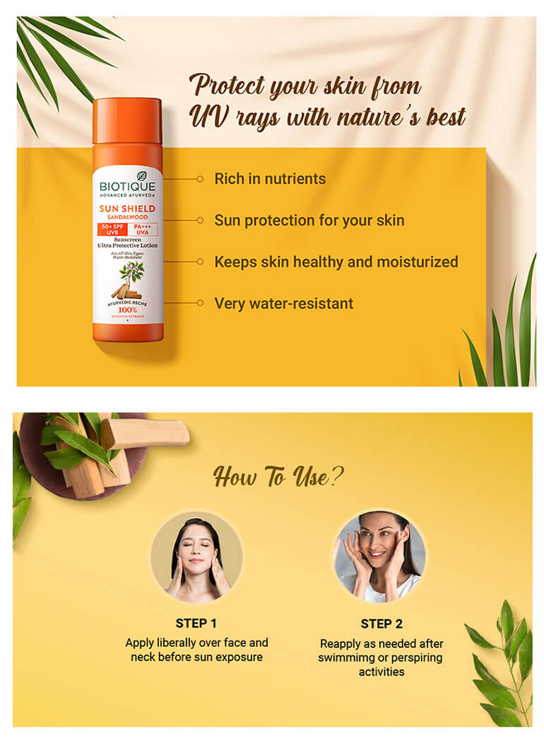 Sun shield sandalwood 50+spf suncreen lotion A+ image
