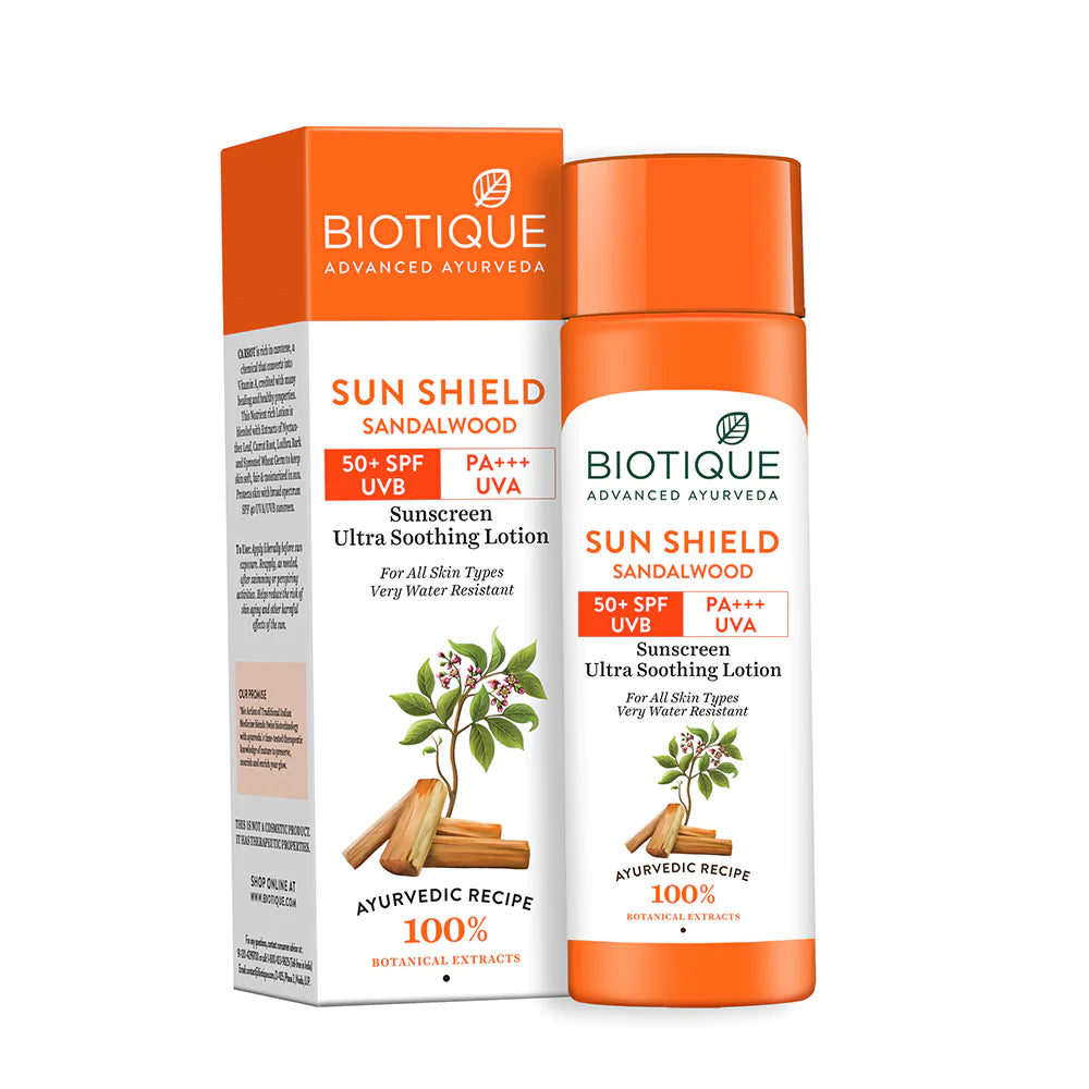 Sun shield sandalwood 50+spf suncreen lotion
