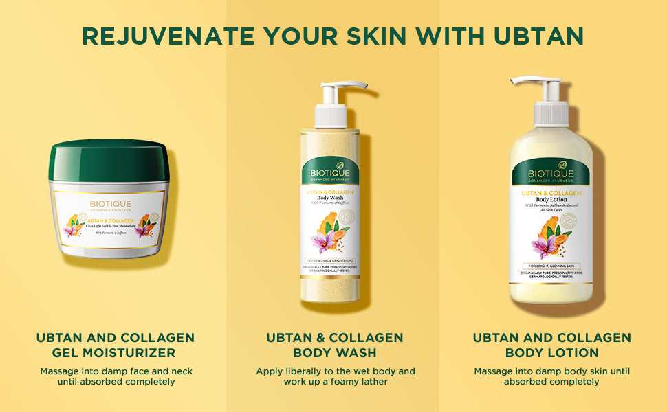 Biotique ubtan & collagen body wash 200ml A+ image