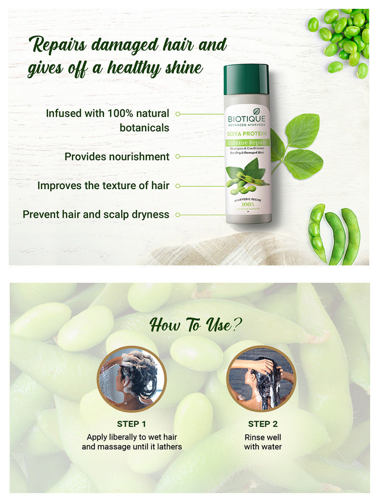 Soya protein intense repair shampoo & conditioner A+ image
