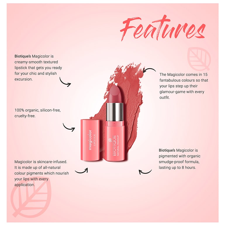 Biotique natural makeup magicolor lipstick, cookie crumble A+ image