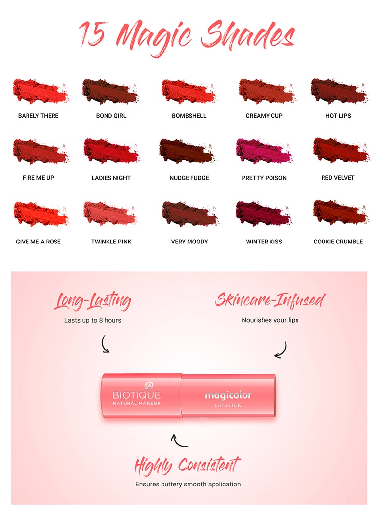 Biotique natural makeup magicolor lipstick, cookie crumble A+ image