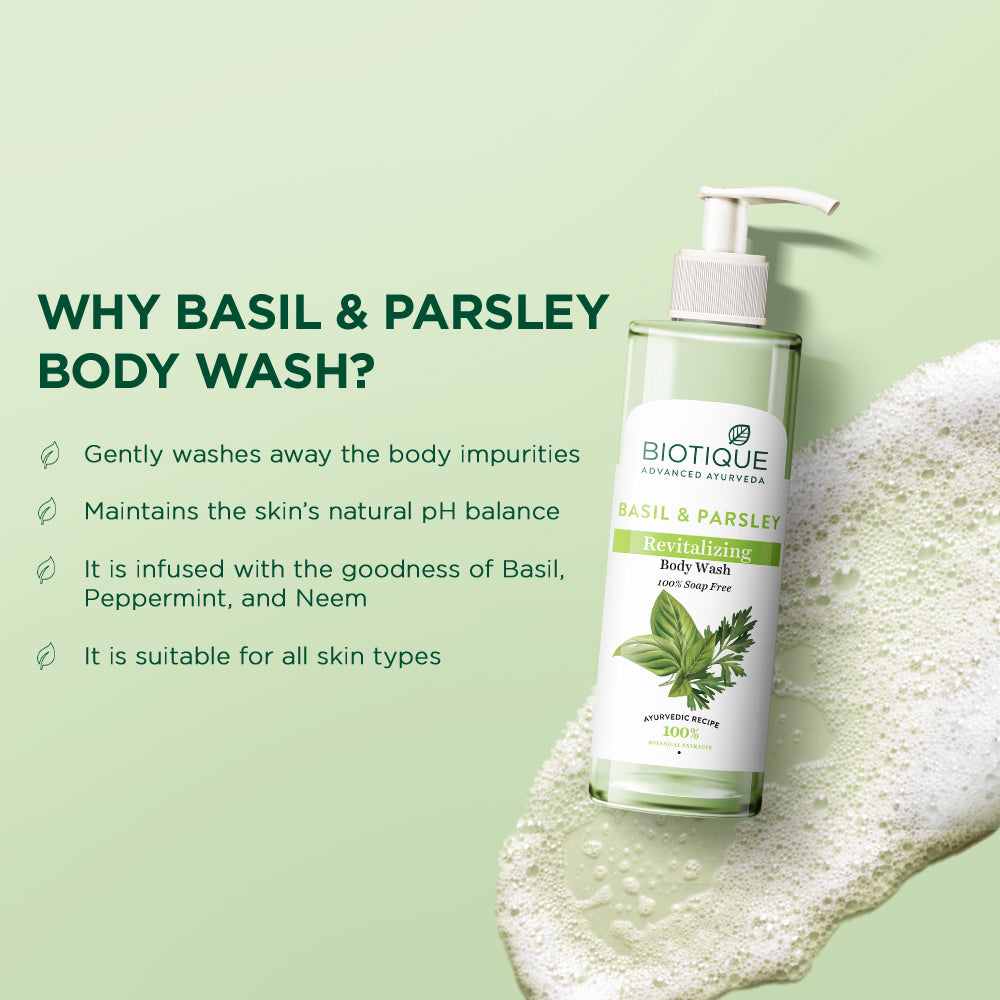 Basil & parsley revitalizing body wash