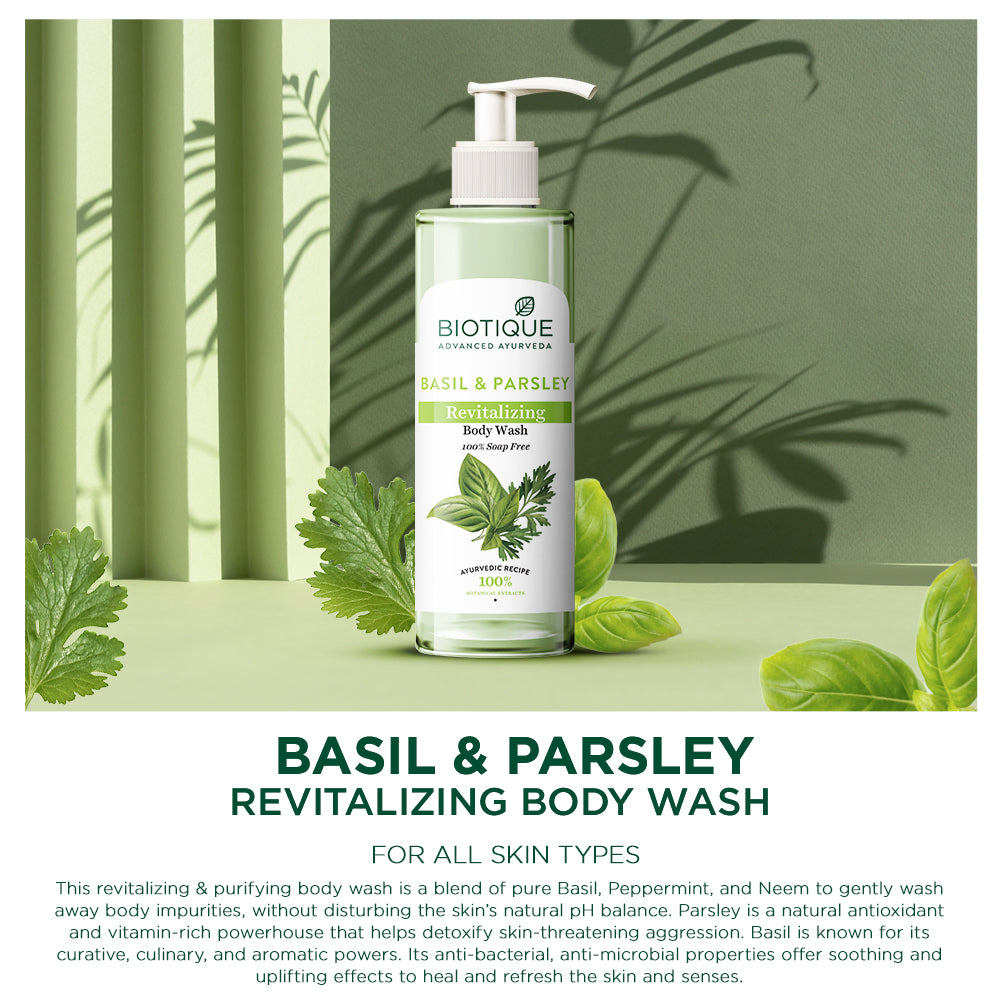 Basil & parsley revitalizing body wash